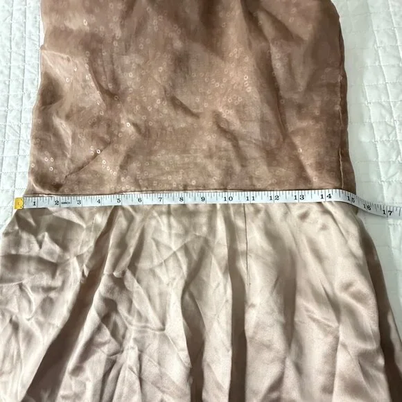 Sheri Bodell Womens M Brown Silk Bow Sequin Halter Dress, M - Picture 10 of 11